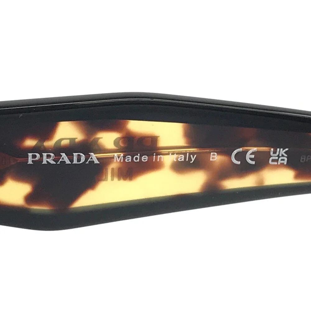 Prada Sunglasses SPR15W 389-0A7 Black Tortoise Frames with Gradient Gray Lenses